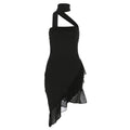 Off Shoulder Slim Fit Halter Dress That Flatters a Fuller Bust