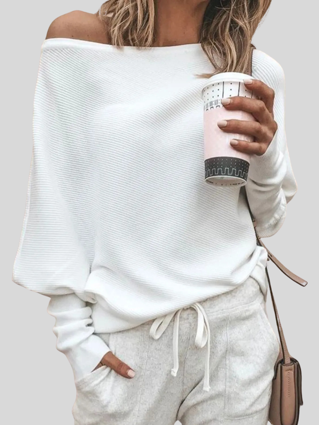 Full Size One-Shoulder Ribbed Sweater Plus Size