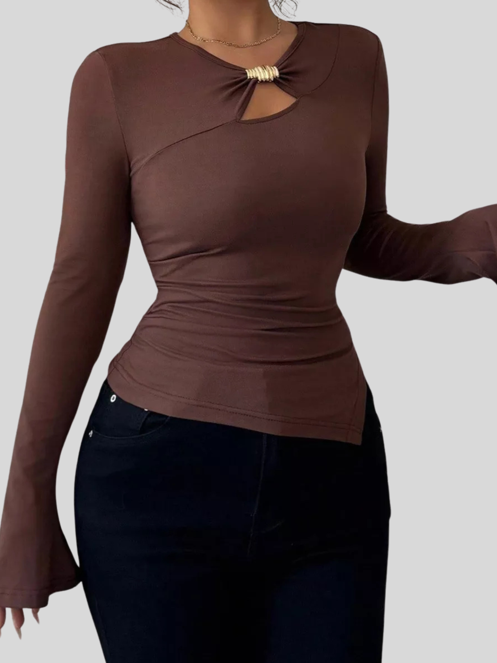 Cutout Long Sleeve T-Shirt
