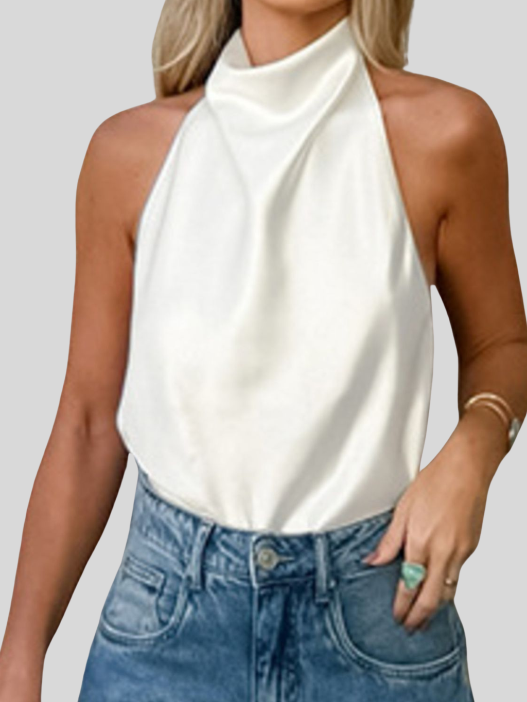 Halter Neck Satin Cami