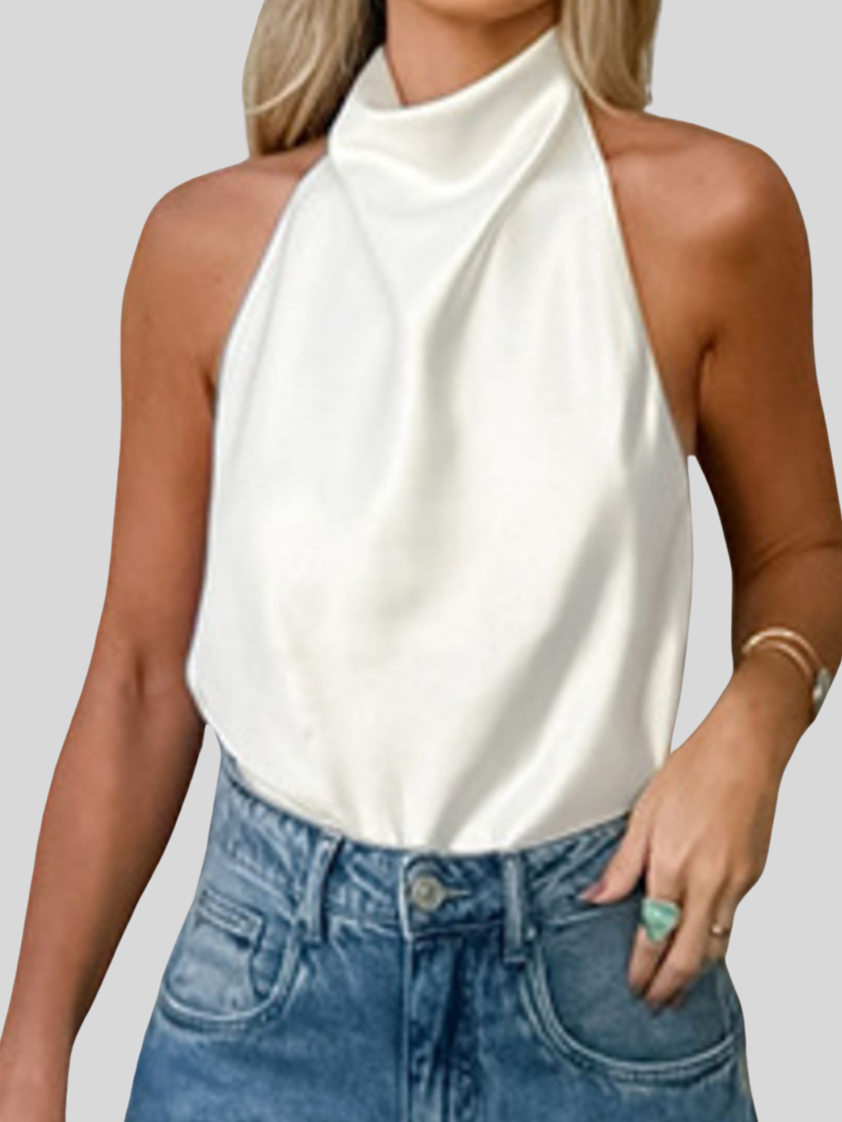 Halter Neck Satin Cami